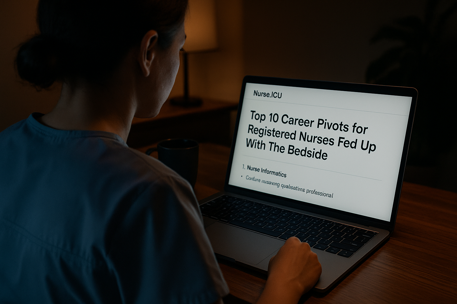 A nurse pausing for a quiet moment of self-care at the bedside